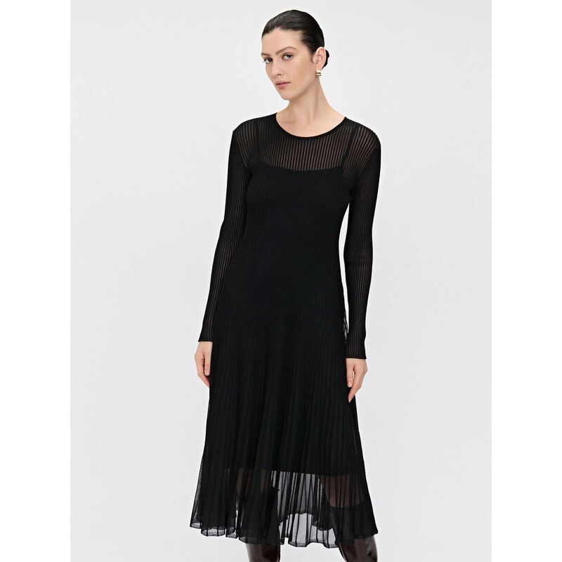 Veronika Maine Solid And Sheer Rib Knit Dress image number 2